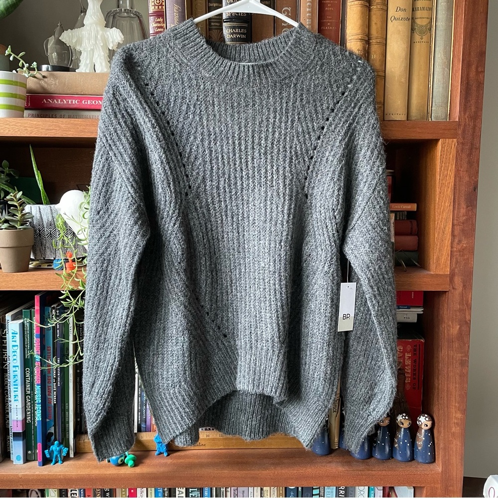 BP Women's Gray Ribbed Sweater - Picture 5 of 9